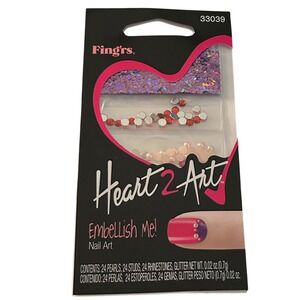 Fingrs Heart 2 Art Embellish Me Nail Art Rhinestones Pearls Glitter Kit 33039